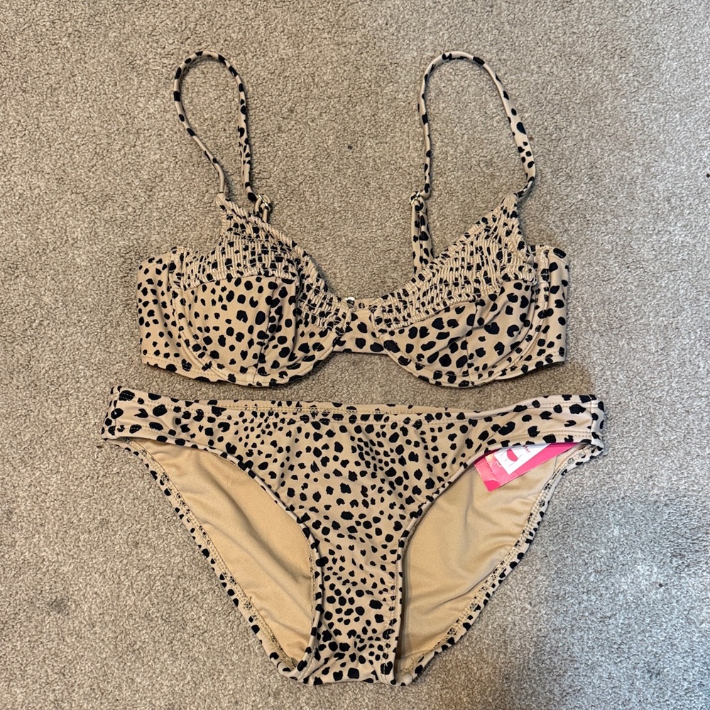 Xhilaration Beige Leopard Print Bikini